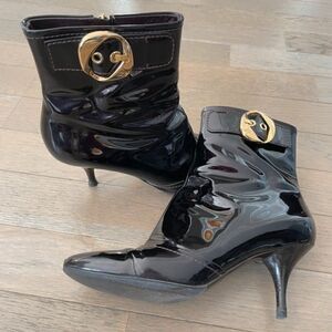 Louis Vuitton Patent Leather Ankle Boots black 37.5